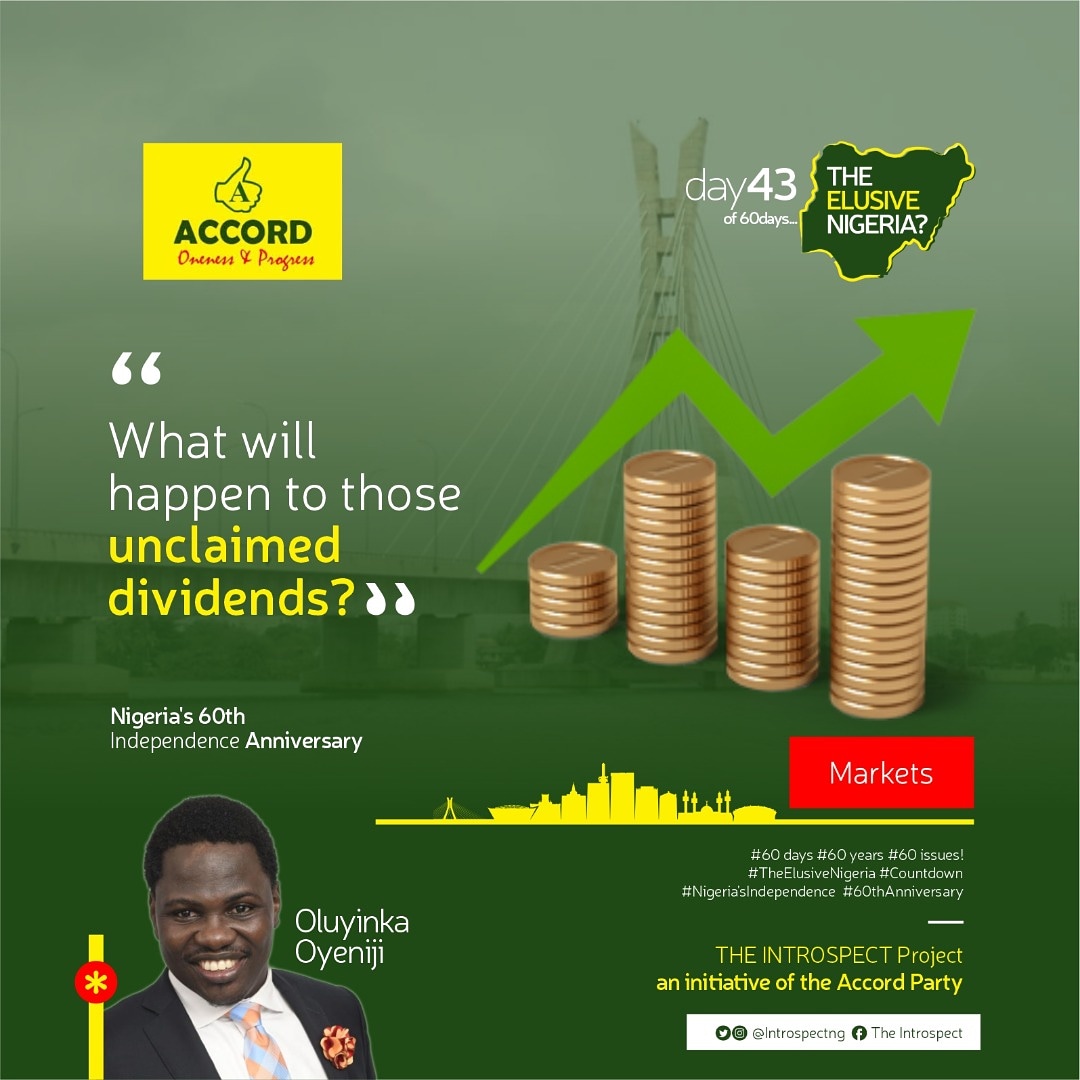OluOfLagos23's tweet photo. What will happen to those unclaimed dividends?
#TheElusiveNigeria
#60years
#60days
#60issues
#Nigeria π³π¬
#TheCountdown https://t.co/hPJEJF4nEk