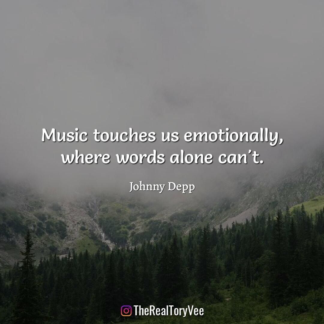 DiamondNationMN's tweet photo. Music touches us emotionally, where words alone can’t. @johnnydepp #johnnydepp #musictweets #newmusic #musicquotes #quotes #Diamondnation #toryvee https://t.co/pWZ9zjb9cu