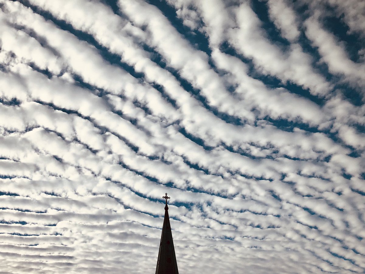 evajando's tweet image. The altocumuli are bringing the drama this evening.