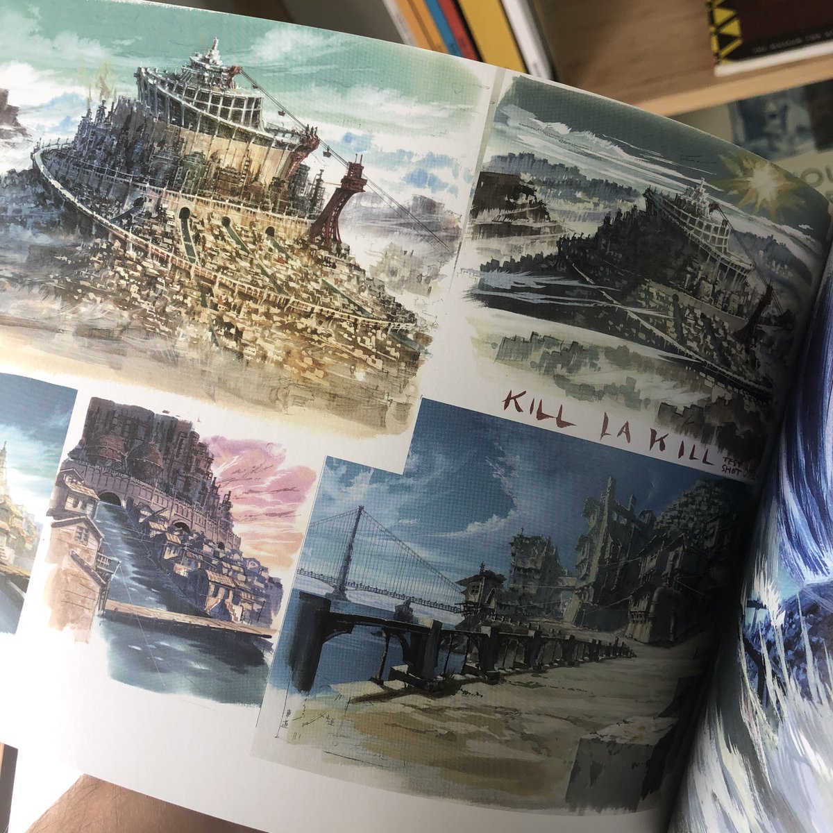 Yuuji Kaneko - Kill la Kill background artbook. One of the two BG art director of the show. I met him briefly when I visited Studio Trigger in 2013. Some insane backgrounds, sometime painted in 2-3 hours (he admitted).