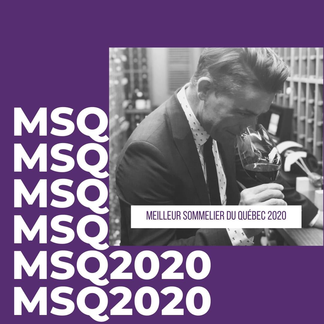 LaSAQ_officiel's tweet photo. Le meilleur sommelier du Québec 2020 est Hugo Duchesne du Coureur des Bois Bistro Gourmand. Il se mérite une bourse de 10000$ offerte par la SAQ et 5000$ en produits. #MSQ2020 #ACSPquebec #sommeliersQC @acspquebec https://t.co/wnfuAZUGeH