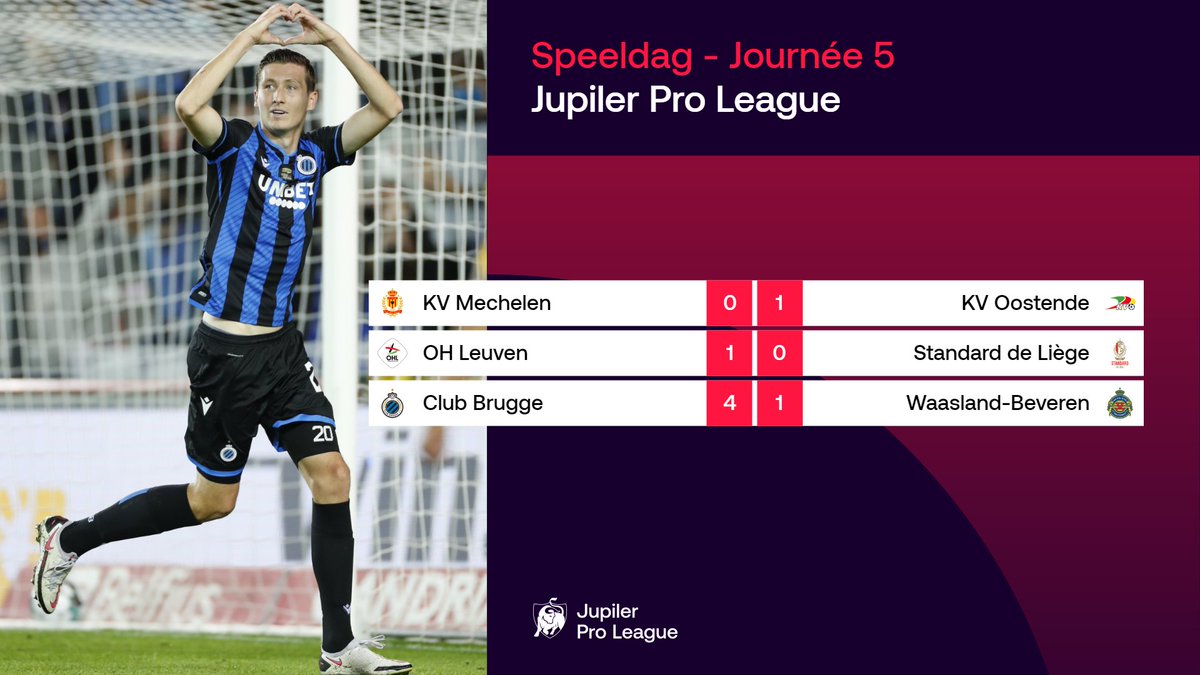 ProLeagueBE's tweet photo. KV Oostende and KMSK Deinze win their first game of the season โฝ๏ธ
#JPL #kvmkvo #ohlsta #cluwbe #1B #deirwd https://t.co/f7BXM3BXJG