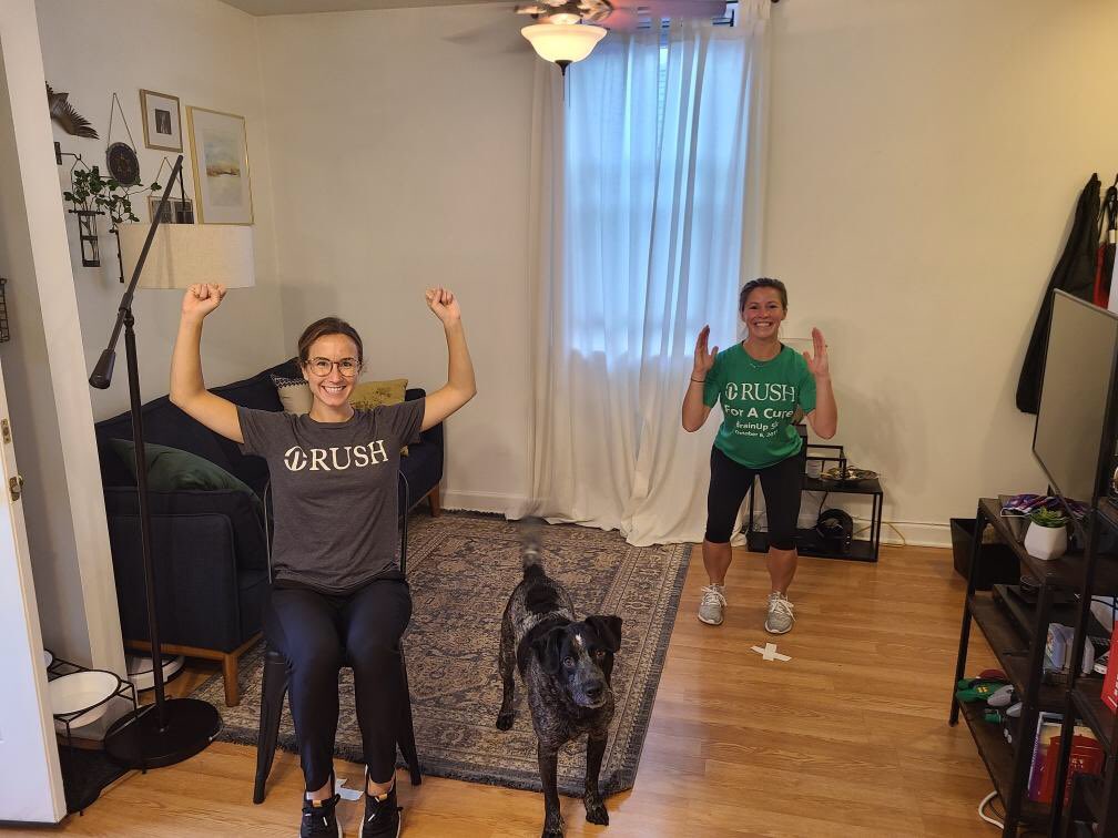 HannahManellaRD's tweet image. Jenny and I had such a fun time leading the #cancerexercise discussion and demonstration at today’s @RushCancer Survivors Day.