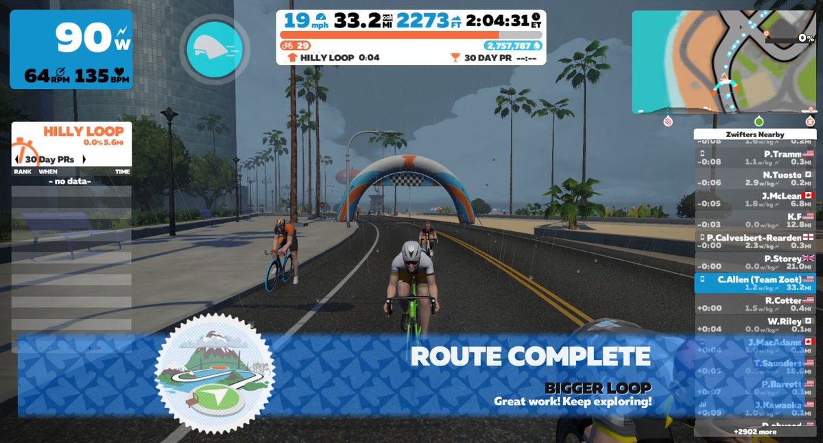 ceaiv's tweet photo. Zwift - Watopia - Bigger Loop Course | #teamzoot #teamzootse #gallagherrunclub #tridat #gozwift #rideon #wahooligan #smithoptics #garmin #baseperformance #nuunlife #teamzealios #sidi #rudyprojectna #cbdurance #bocolife #triathlon #cycling 🚴♂️ https://t.co/GrSiBn4iMe
