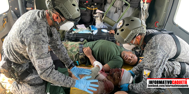 InformaCaqueta's tweet photo. Un suboficial y dos soldados profesionales orgánicos de la Fuerza de Despliegue Rápido N.º 1, resultaron heridos producto de una acción terrorista perpetrada por la Estructura Séptima del Grupo Armado Organizado Residual.
#InformativoCaquetá #EJERCOL https://t.co/7GUqyBibvb