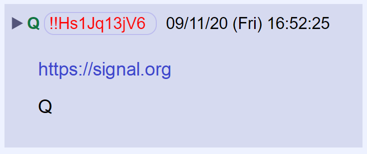 31) Q posted a link to the website for the Signal app.