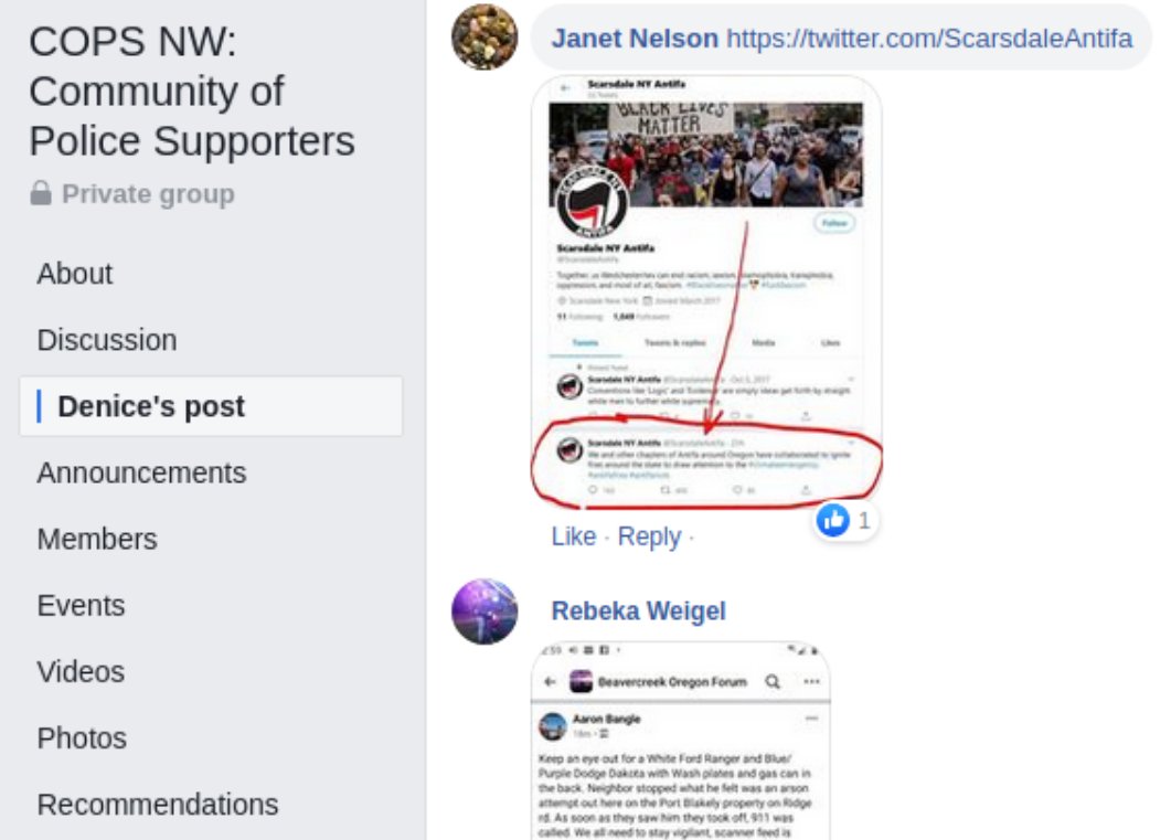Many antifa-wildfire conspiracy posts circulating in far-right & conservative social media spaces cite an obviously-fake twitter account which was exposed as a right wing hoax in 2017.  https://nymag.com/intelligencer/2017/08/how-to-spot-a-fake-antifa-account.html