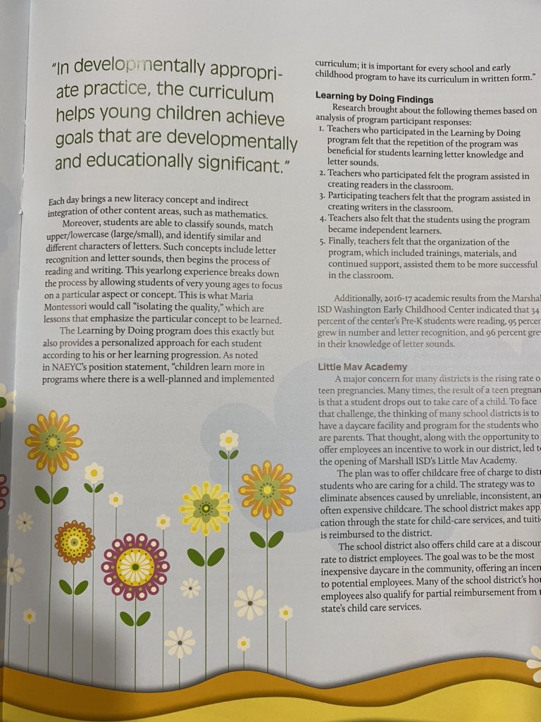 Today I received a copy of our published article “Laying The Right Foundation” in TX Lone Star Magazine. A publication of the TX Association of School Boards @DrJGib & this is how the Learning By Doing A Child’s Way Program was born! #EarlyChildhoodEducation #highqualityeducation