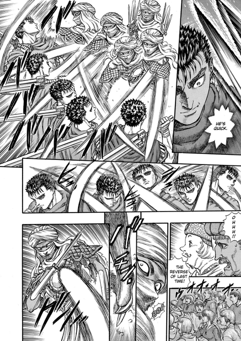Third point : his original use of afterimages.Afterimages are mainly used three ways in manga. For the classic doppelganger trick; to show a quick counter/dodge or together with the opponent afterimages.In the last case it can describe either an even situation or a dominance.