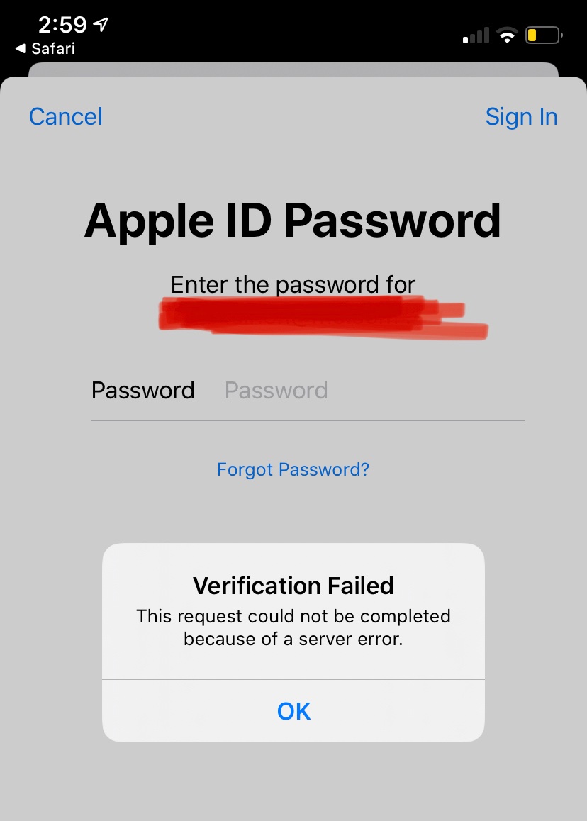 Oh and this is the Apple ID verification that keeps coming up which first appeared on my iPad running the public betas (yes, I know) but then spread to my regular phone