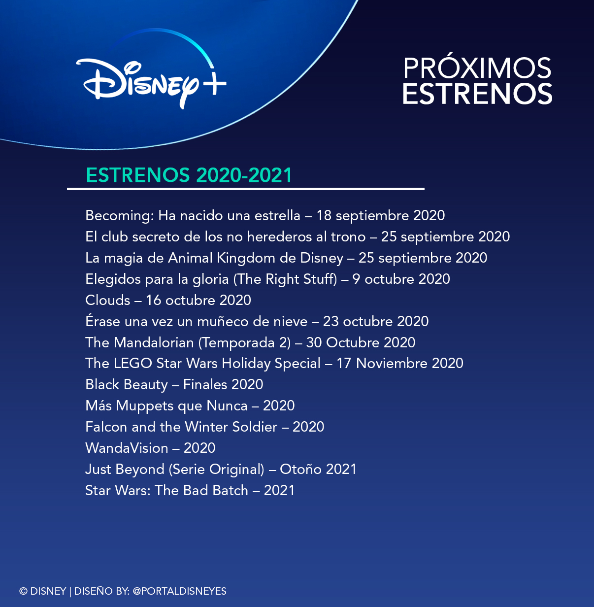 Portal Disney on Twitter "⚠️ESTRENOS⚠️ Próximos estrenos que llegan