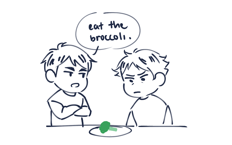 bonus: osamu forcing akaashi to eat one (1) vegetable 