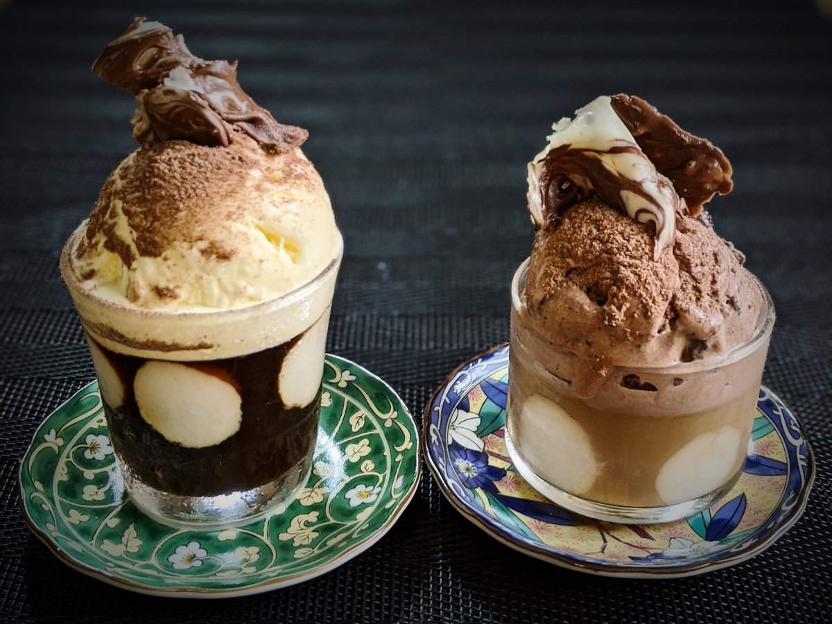 一目惚れして作った水玉ゼリー♡
大人は珈琲ゼリー
子供はラテゼリー