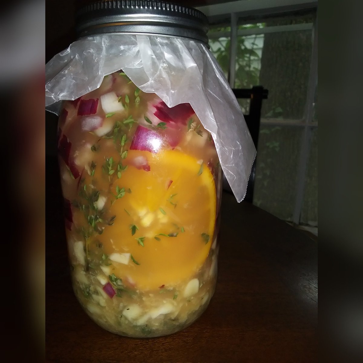 Ladybaker82's tweet photo. #firecider It's that time of year first jar down 3 more to go this one is mild for the kids ✨✨✨ #herbalism #herbalhealing #roothealing https://t.co/sicklAZRrx