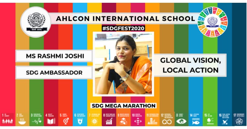 #Team behind #SDGFEST2020 
Ms. Rashmi Joshi is currently working as Social Science educator at Ahlcon International School. She is a humble believer of UN SDGs &amp; has constantly imparted &amp; promoted the goals via curricular &amp; co- curricular activities #Ahlconintl <a href="/RashmiJ99932149/">Rashmi Joshi</a>