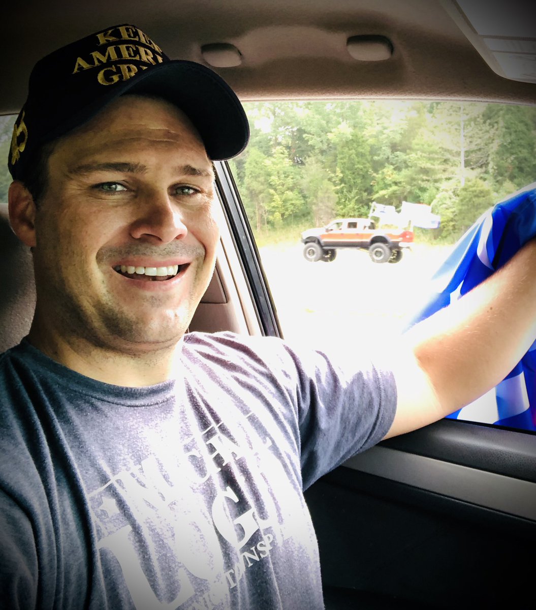 MichaelJLogue's tweet photo. #CincinnatiTrumpParade today was nearly 90 miles. I knew it was history in the making. The enthusiasm for @realDonaldTrump  is going to win this November. #Trumptrain #LeadRight #BuckeyeBattalion https://t.co/1ZqWeHZ1aM