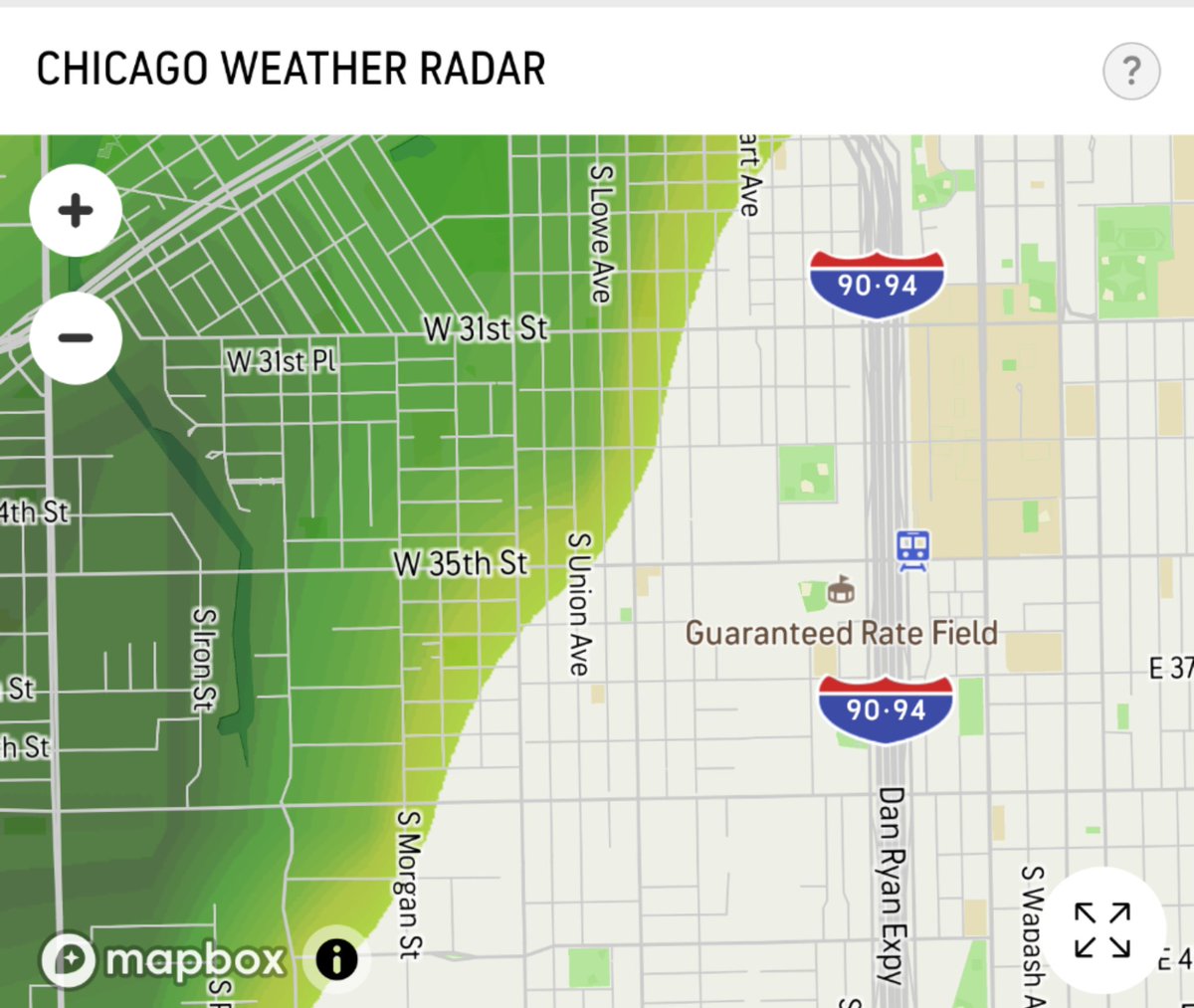 DaWeathaGuy's tweet photo. Jus wanna update yous. Da greens are movin in, but gonna pass right over. We'll be a ok. #WeathaReport @SoxOnTap https://t.co/cJjFfeRs7D