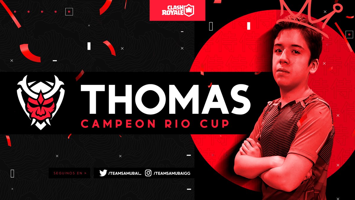 #CR • ¡Campeón!

En tierras brasileras, un argentino llegó a la cima.

¡Felicitaciones @SMRxThomas!

Campeón de la <a href="/RioCupdeEsport/">Rio Cup</a> 

Orgullo de Team Samurái.

#GoSamurai⛩️ #NeverFail