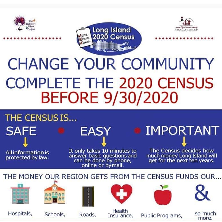 FclcRiverhead's tweet image. In partnership with The Butterfly Effect Project, take the census with us!
 Available securely online here: 
fclclongisland.org/census/take-th… 
-Or contact us for a live representative visit!
-Then text iCount to 55469!
Special thanks to the HWCLI for supporting this project #CountLI #BEP