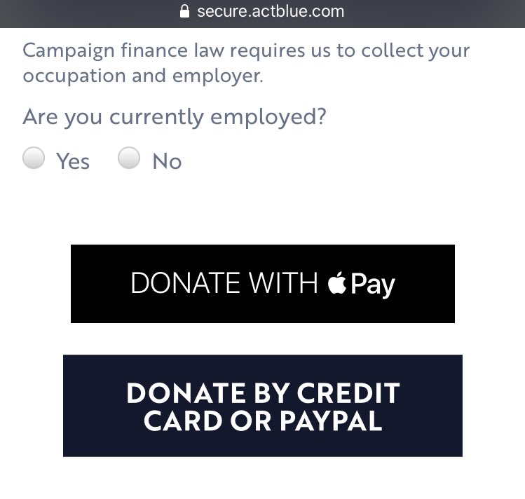 "Not employed" is the motherload here, which is triggered based on the binary radio button on the front end asking "Are you employed? Y/N" Figure that's capturing mostly retirees, which themselves make up another 4M as a self-IDed group. More high dollar giving, as you'd expect.