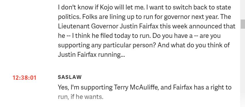 JonSokolow's tweet photo. Reason #millionth NOT to support @TerryMcAuliffe for
@GovernorVA in 2021: He's endorsed by @DickSaslaw, who plays the Dem version of Mitch McConnell in Va, killing all sorts of good policies - & like TMac is a wholly owned subsidiary of @DominionEnergy https://t.co/uUtNZUQlRc
. https://t.co/EFQqP7ZMLJ