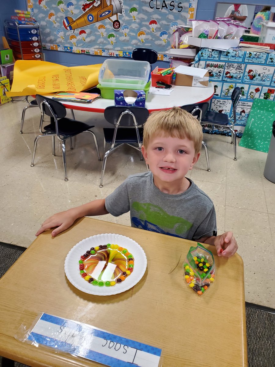 MsSouthwest's tweet photo. Ms.Mac's friends created their own rainbows to celebrate the end of our color days! #kindergartenrocks @SouthwestLaker @CallowaySchools https://t.co/UlFe2T7bel