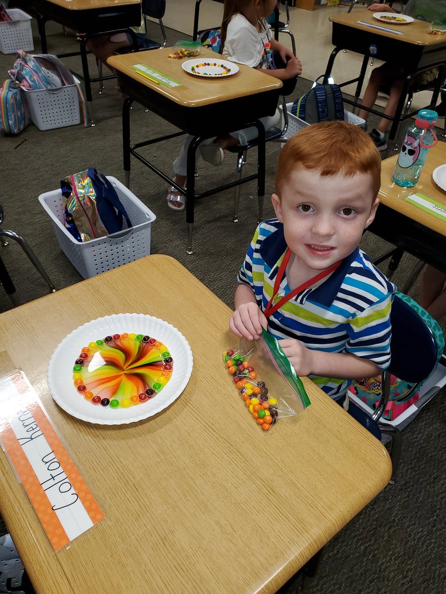 MsSouthwest's tweet photo. Ms.Mac's friends created their own rainbows to celebrate the end of our color days! #kindergartenrocks @SouthwestLaker @CallowaySchools https://t.co/UlFe2T7bel