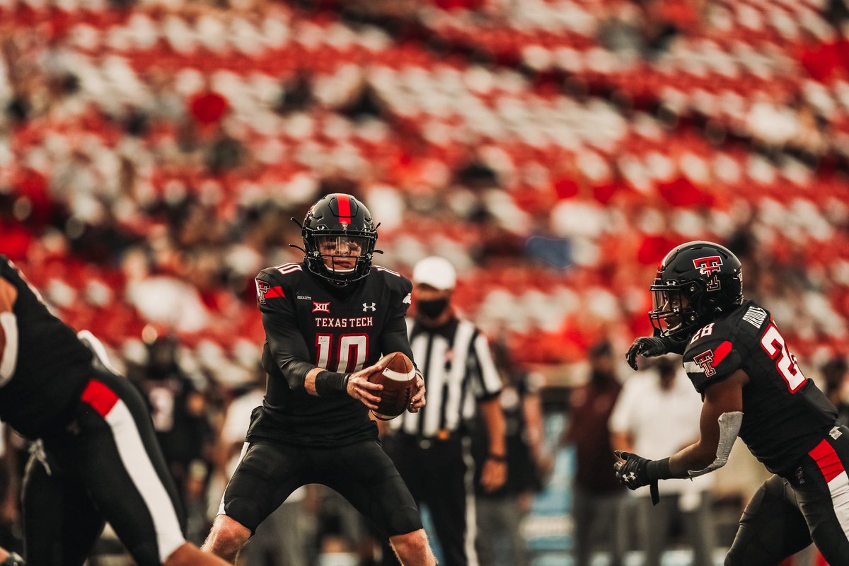 TexasTechFB's tweet photo. Take it in, @just_tahj! 

The freshman ups our lead to 2️⃣1️⃣-3️⃣ with 6:22 left in the half. 

#WreckEm https://t.co/LGJ6KyL6Cr