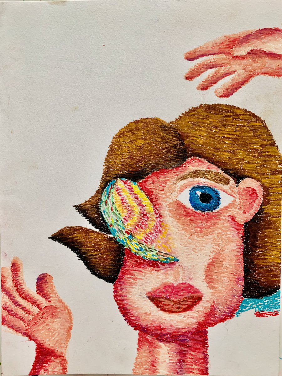 ImagiEngine's tweet image. A new look - portrait  @katyapalladina found this Rebecca work when doing room cleaning. I wonder what’s the similar art style? Love to learn more of inspiration. 🤗