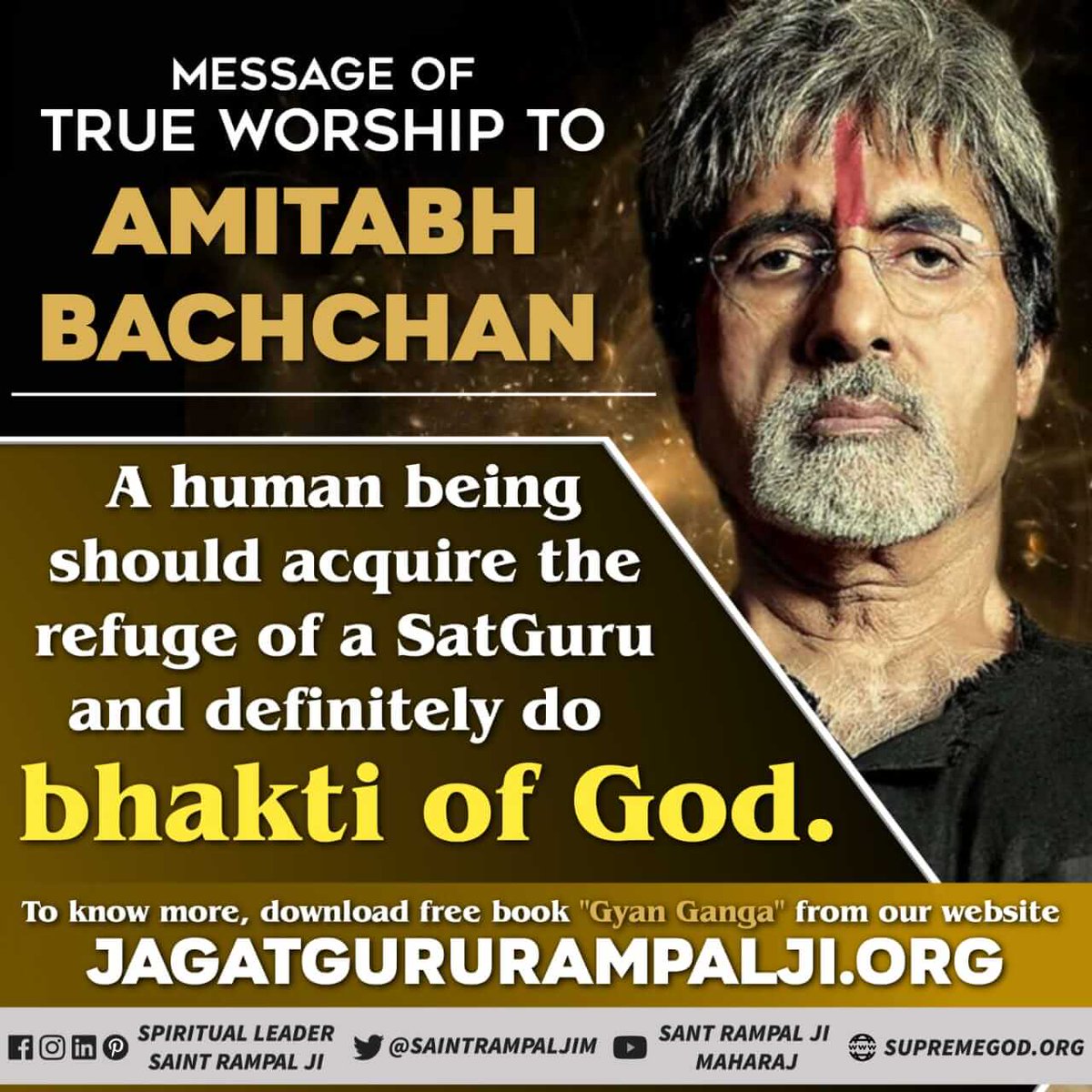 Beti_Satguru_Ki's tweet photo. #Message_To_AmitabhBachchan
अमिताभ बच्चन जी देवी देवताओं की भक्ति करने से मुक्ति नहीं हो सकती।
परमेश्वर कबीर साहेब जी ने कहा है
तीन देव की जो करते भक्ति, उनकी कदे न होवे मुक्ति।
पूर्ण संत रामपाल जी महाराज की शरण प्राप्त करके पूर्ण परमात्मा की भक्ति कीजिये।
 👇👇 https://t.co/CUeaWQKRaK