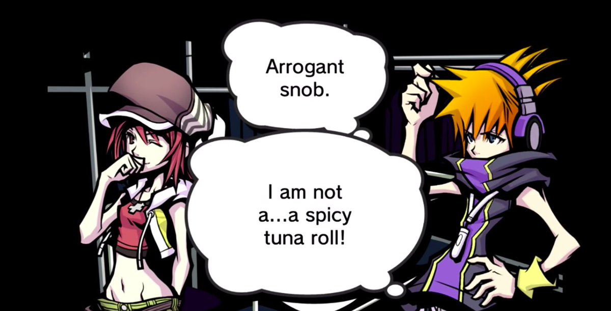  #cicadaTWEWY A SPICY TUNA ROLLDFDGJFDKGFHJ i am going to be calling neku a spicy tuna roll for the rest of forever