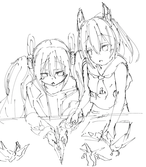 綾波に折り紙を教えてもらうラフィーちゃんを具現化したい 