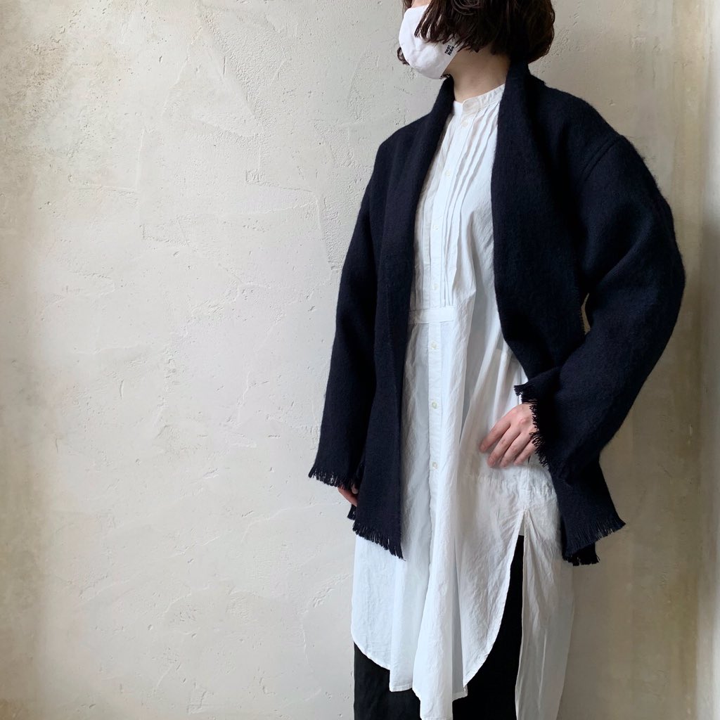 男性に人気! COMOLI 18AW ストールジャケット ネイビー abamedyc.com