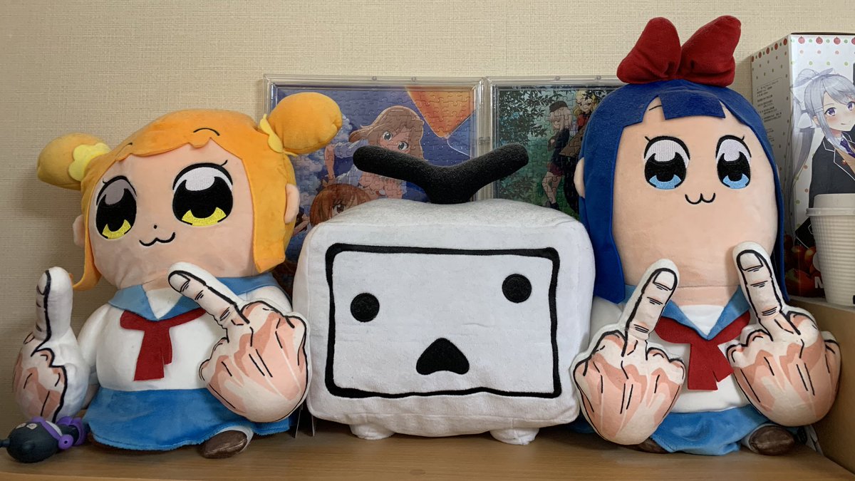 ポプテピピック
クソやわらかいぬいぐるみ
ポプ子・ピピ美

ニコニコ動画
ニコニコテレビちゃん　ぬいぐるみ