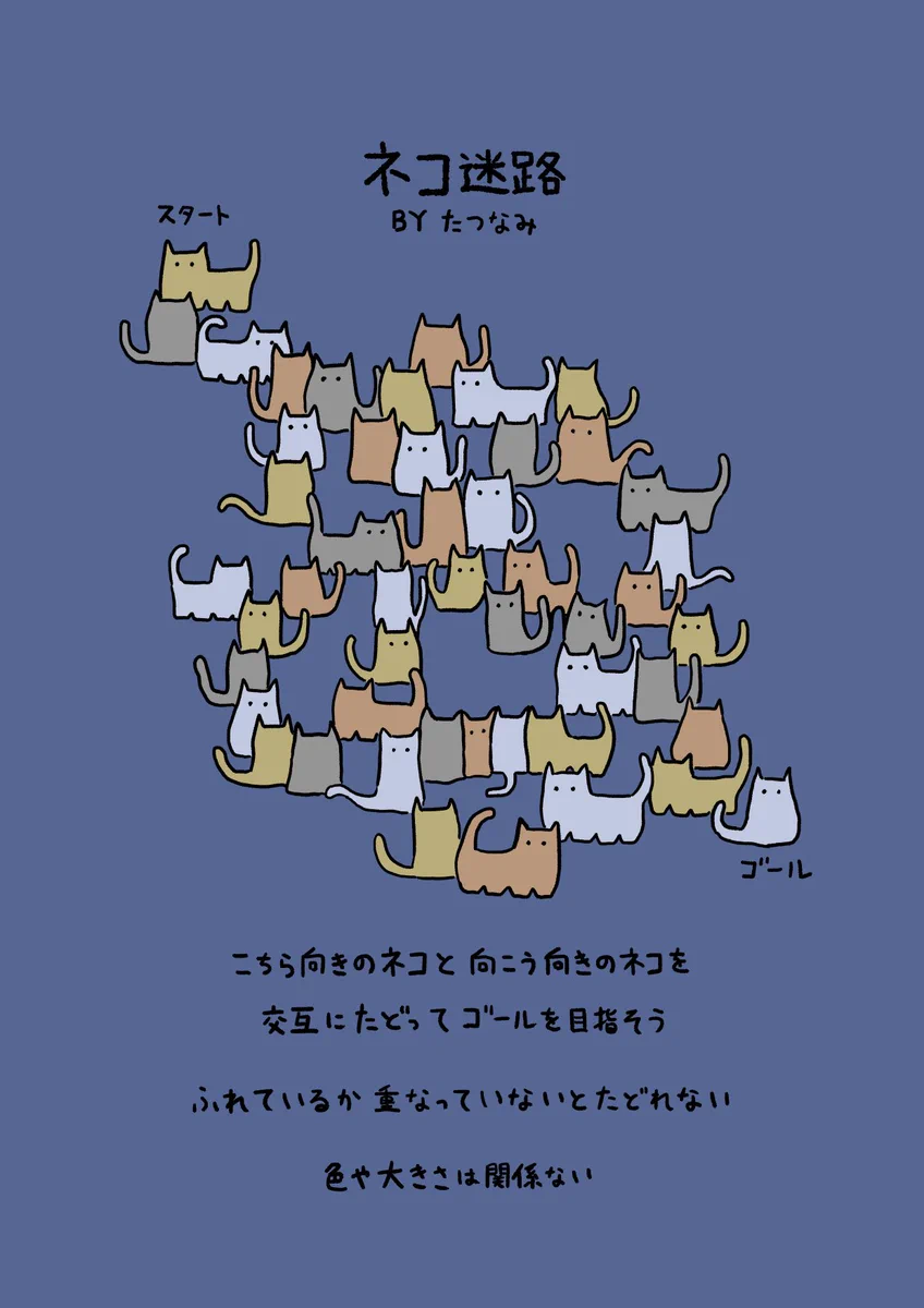 クリア不可に思えるけどあることに気付けば･･･！猫をたどってゴールを目指そう！