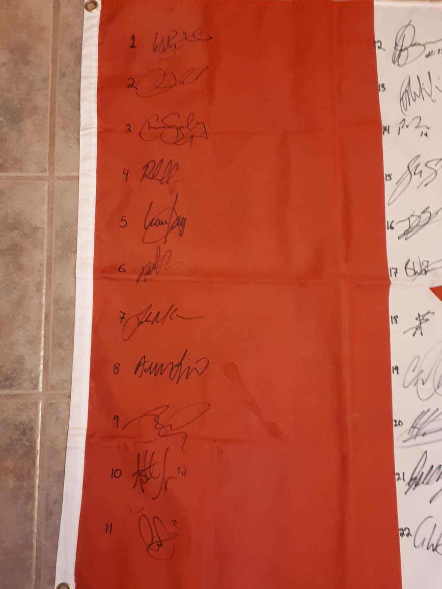 To my own project, a flag signed by every player and staff member (measured out and organized neatly because yes, I am a teacher)