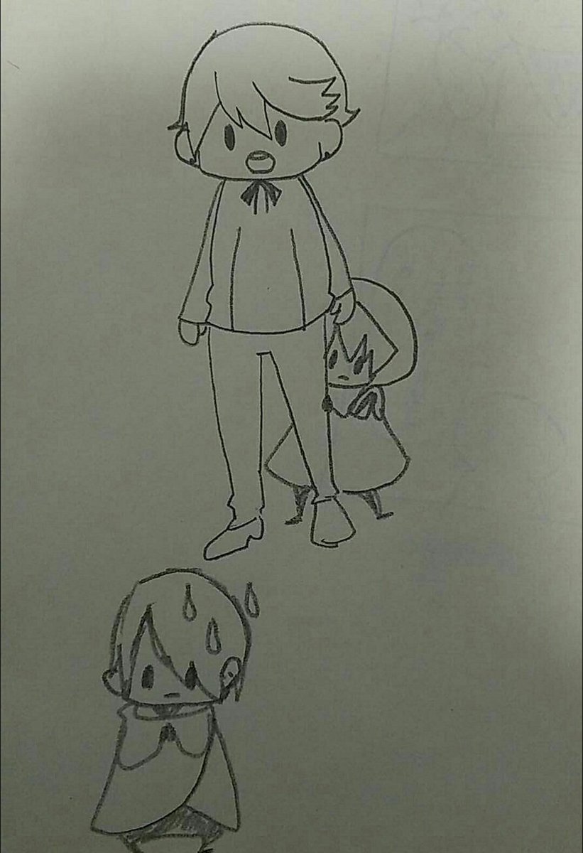 ←人の形で描こうとした堀川を
→デフォルメの堀川 