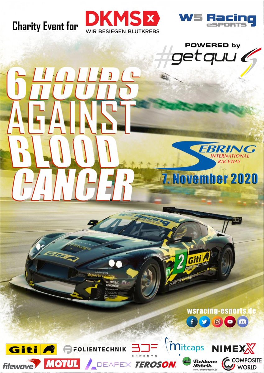 Racing against #cancer. Mitmachen, gewinnen und unterstützen. #blutkrebs geht uns alle an. 
#charity #racing #esports #guterzweck #gitiracing @gititire @motul @Henkel @FileWave