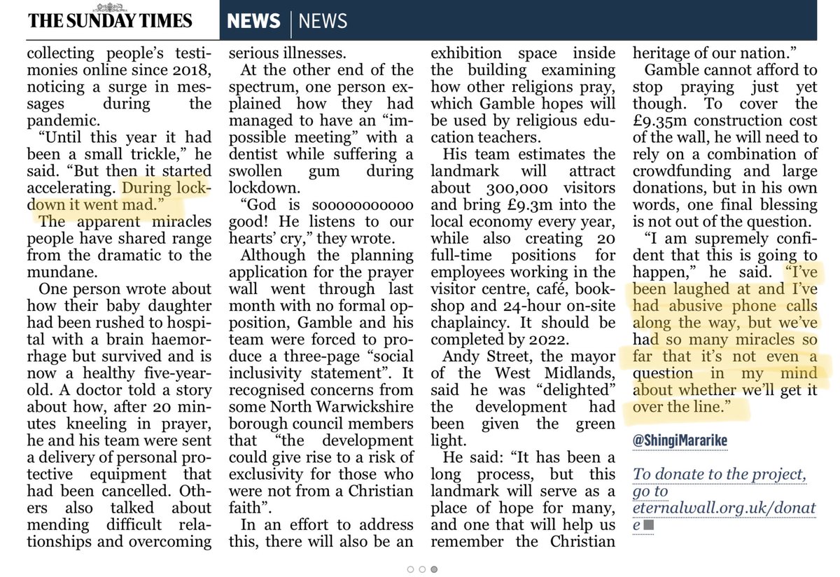 PeteGreig's tweet photo. This is just brilliant. The #eternalwall will be a MASSIVE new monument celebrating a million answered prayers in the heart of the UK. Congratulations to Richard Gamble and the whole team @eternalwalluk @thetimes https://t.co/myrqczUs8B