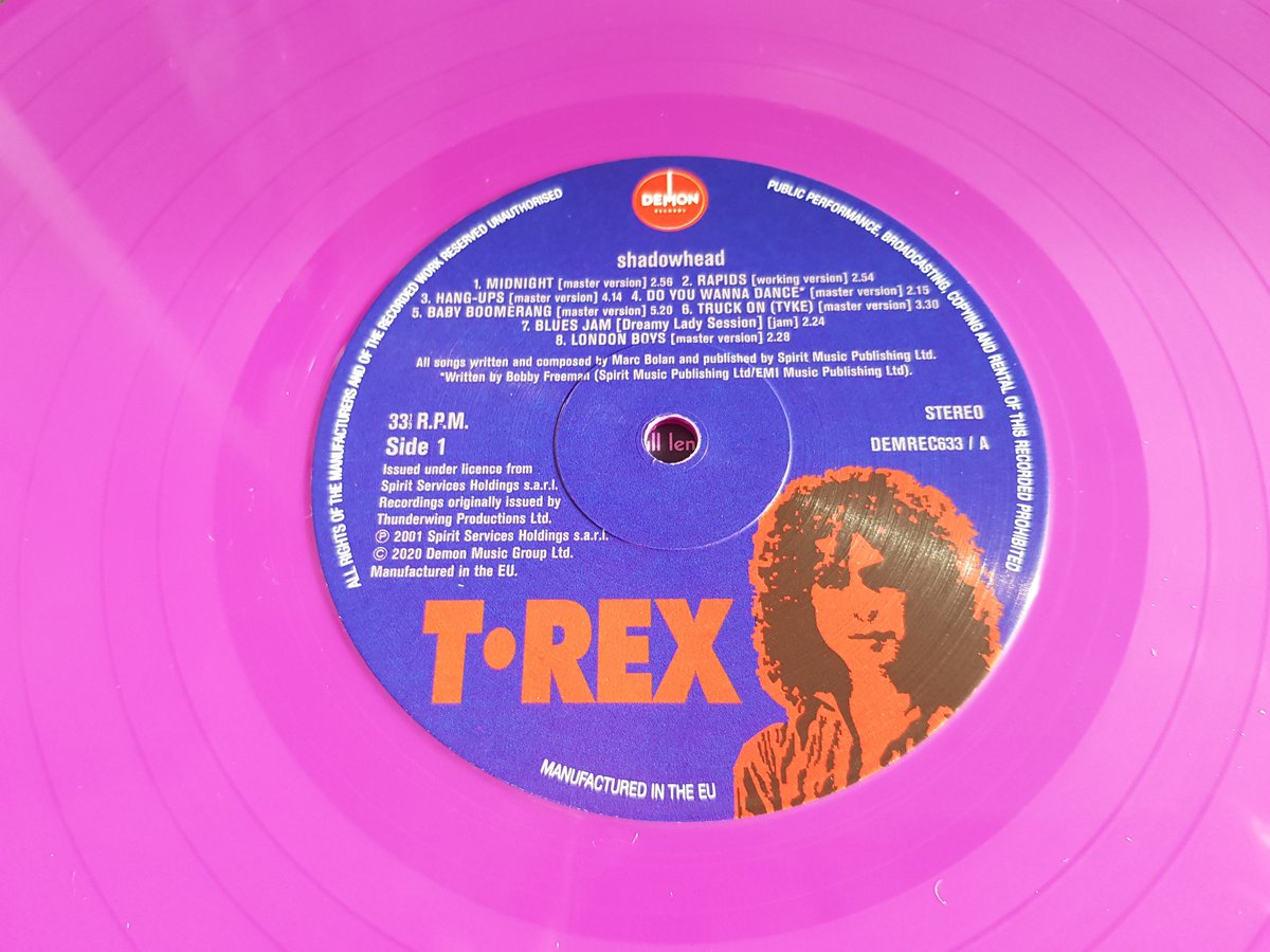 andythorn100's tweet photo. My copy arrived yesterday morning!😎#MarcBolan #trex #shadowhead #purplevinyl #recordstoreday #TPL #demonmusicgroup #trextasy Looking forward to hearing the album again! Superb! 😉 https://t.co/9WpH32Ovxk