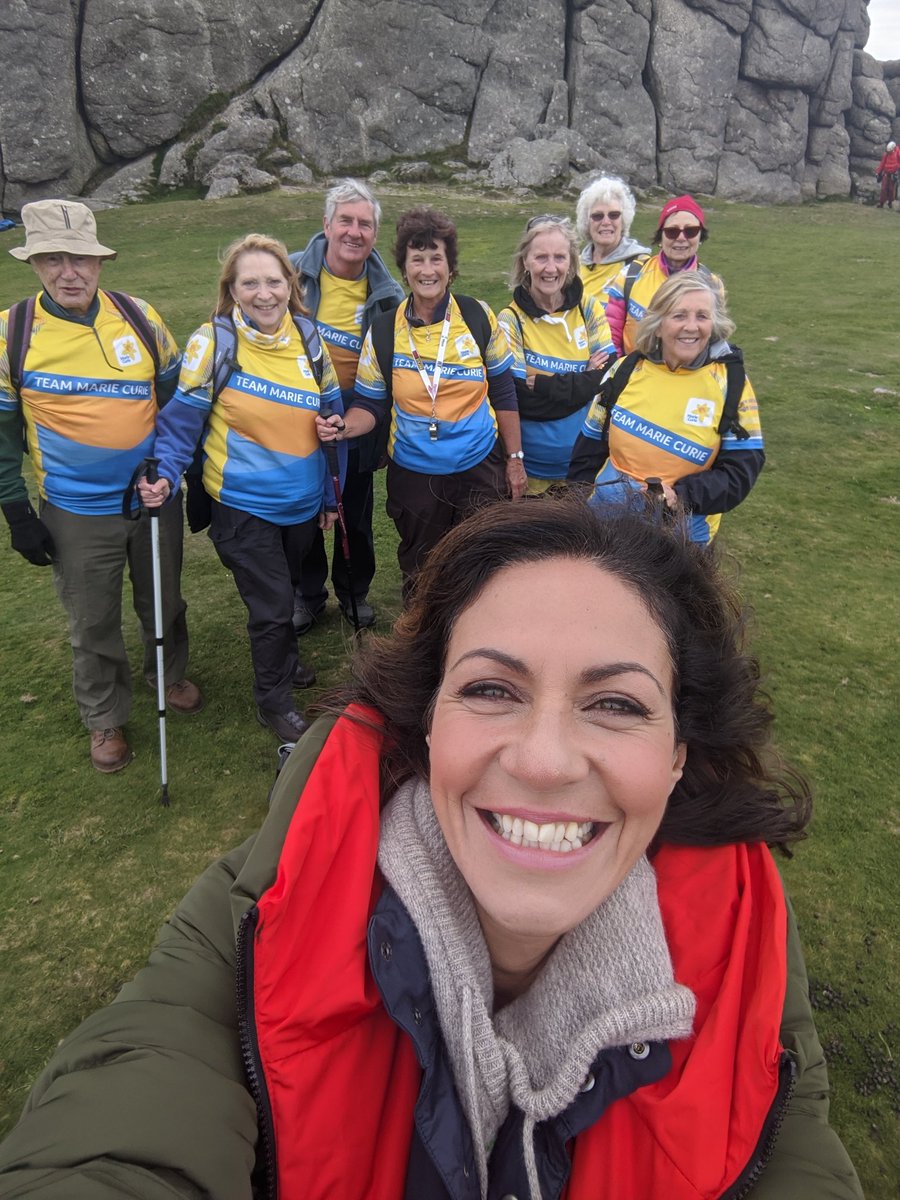 JuliaBradbury's tweet photo. Lovely to meet this crew walking the @mariecurieuk #bitesizechallenge across Dartmoor πͺπ½π Getting outside for health & charity #walking #charity #challenge #13tors #Dartmoor https://t.co/7qHK0lqTky