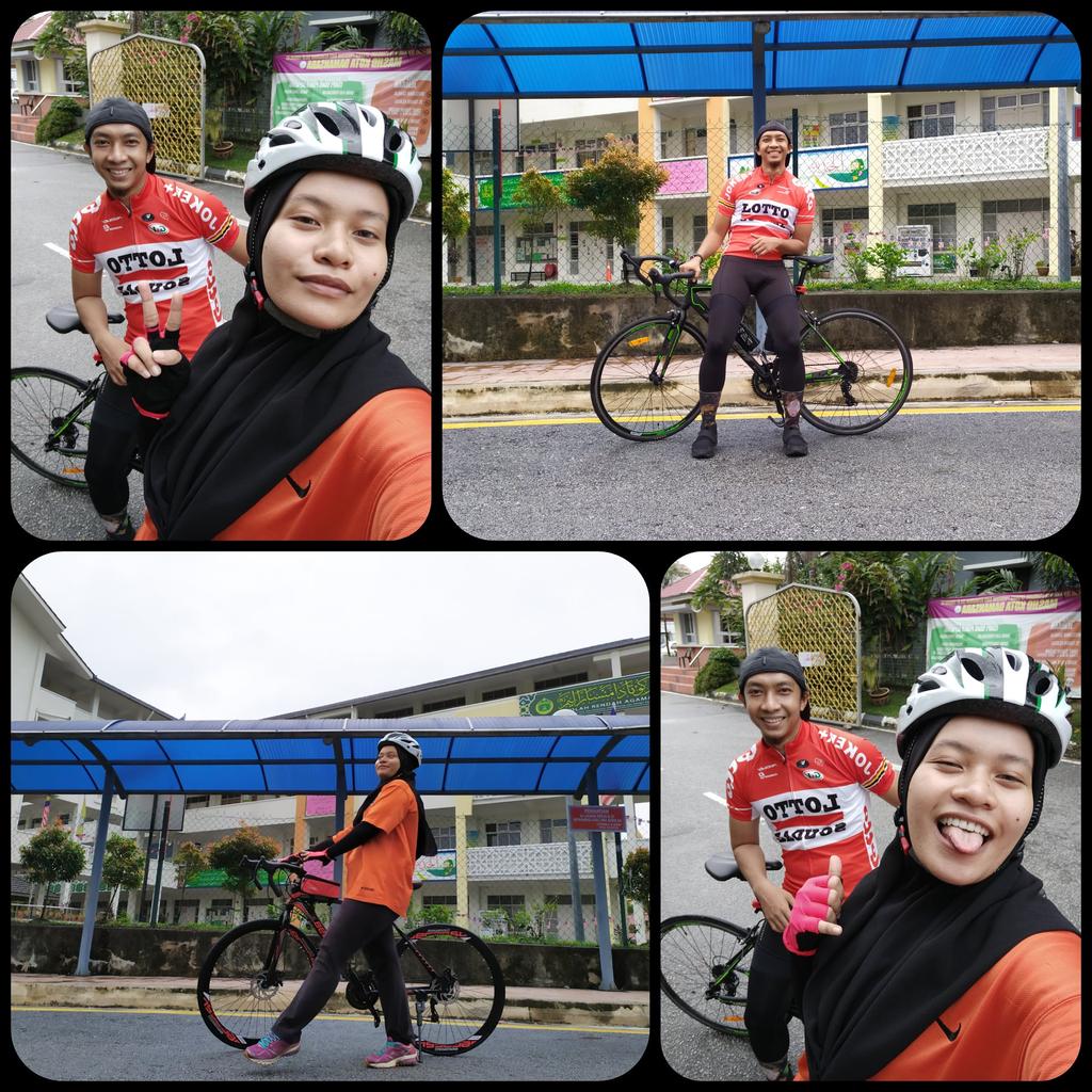 PerformanceAJ's tweet photo. First ride w this bradah. Tq ajar ride roadbike. 

Katanya nnti mesti ketagih huhu. https://t.co/kUcz84sSM8