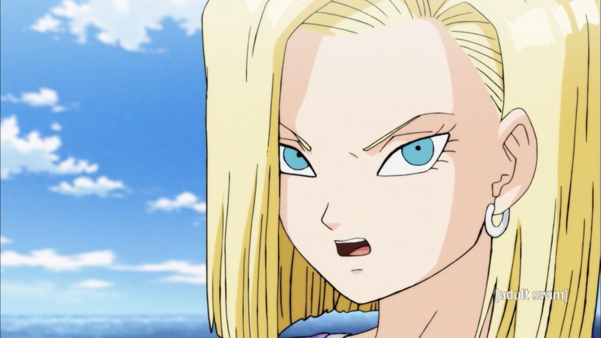 ToonamiNews's tweet photo. Krillin may not have noticed that Goku wasn't telling the whole truth about the Tournament, but Android 18 certainly has 👀

#DragonBallSuper #Toonami https://t.co/ROwkUxUigb