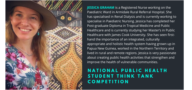 Jessica Graham from James Cook University will be presenting on “Friendly Hands” in the National Public Health Student Think Tank Competition webinar next Thursday 17th Sept at 5pm.
#PHThinkTank #SYPPH

Register here: us02web.zoom.us/webinar/regist…