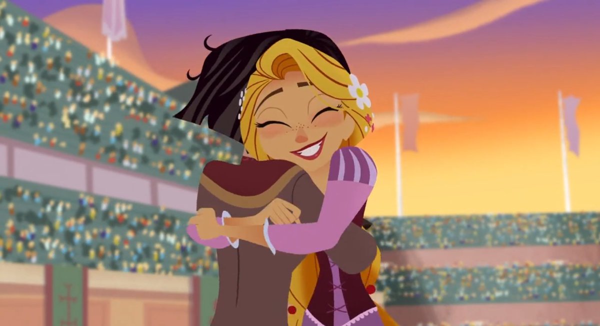 So they were at the same level socially when they first met - unlike Rapunzel with most others, since she was trapped for so long. They grew together.