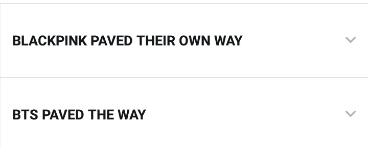 see the difference? 

WE NEVER CLAIMED THAT BLACKPINK PAVED THE WAY FOR OTHERS, AND WE NEVER DISCREDIT SOMEONE'S SUCCESS AND TELL THEM THAT 'BLACKPINK PAVED THE WAY FOR THEM' LIKE THEY NEVER WORKED HARD FOR WHAT AND WHERE THEY ARE RN

BLACKPINK PAVED THEIR OWN WAY