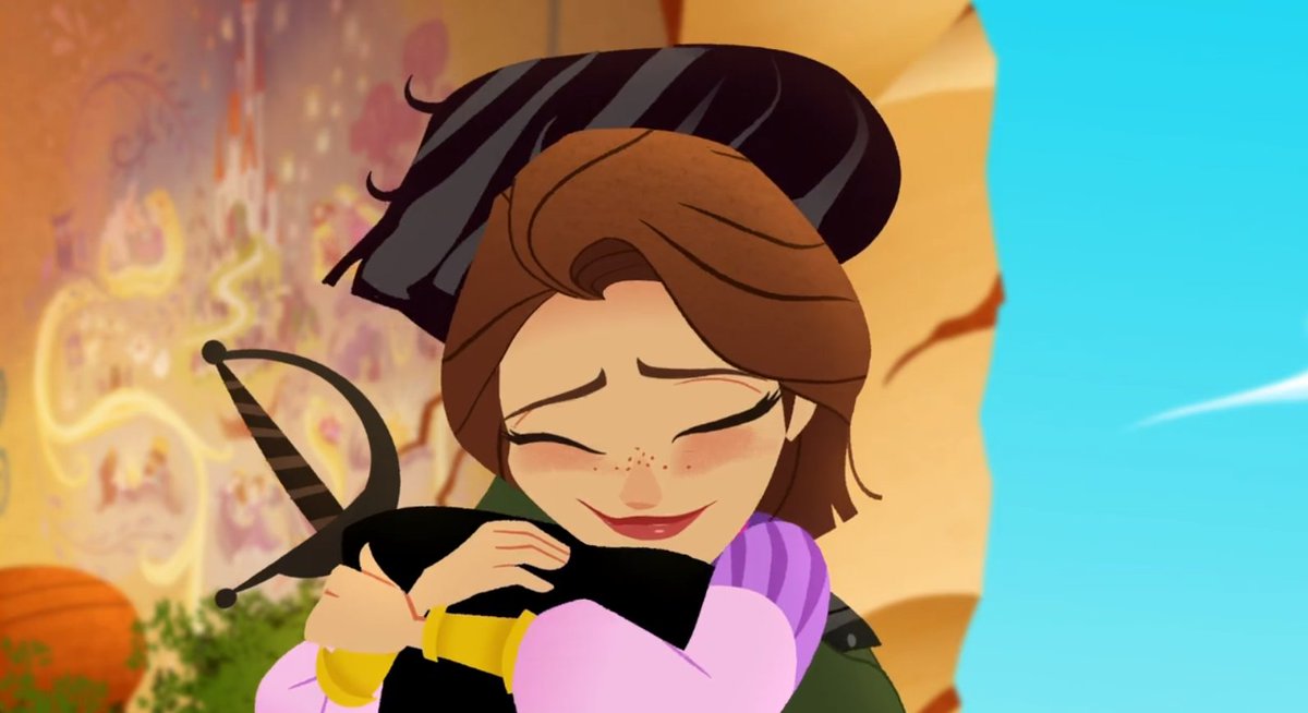 10) The entire series holds the arc of the moonstone and sundrop seeking to be reunited: the series begins with Rapunzel and Cassandra reawakening those powers, and ends with both the two powers and Rapunzel and Cassandra being reunited. The series is their story, together.