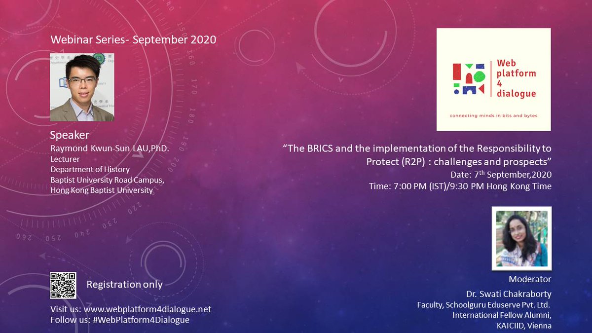 The BRICS and the implementation of the Responsibility to Protect (R2P) : challenges and prospects 

By

Raymond LAU Kwun-Sun, PhD 
Political Science (The University of Queensland)
Department of History
Baptist University Road Campus,
Hong Kong Baptist University

Date: 7th Sept
