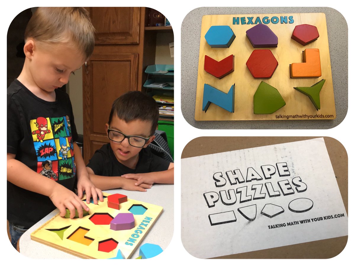 Our hexagon puzzle arrived this week and we could not be more excited. Thank you ⁦<a href="/Trianglemancsd/">Christopher Danielson</a>⁩!