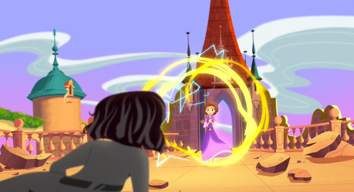 (This scene is a reversal of the original Tangled movie - Rapunzel's tear landing on Cassandra doesn't bring her back to life, so instead she fights and risks her own life to be able to use the healing spell.)